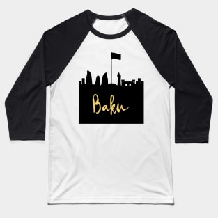 BAKU AZERBAIJAN DESIGNER SILHOUETTE SKYLINE ART Baseball T-Shirt